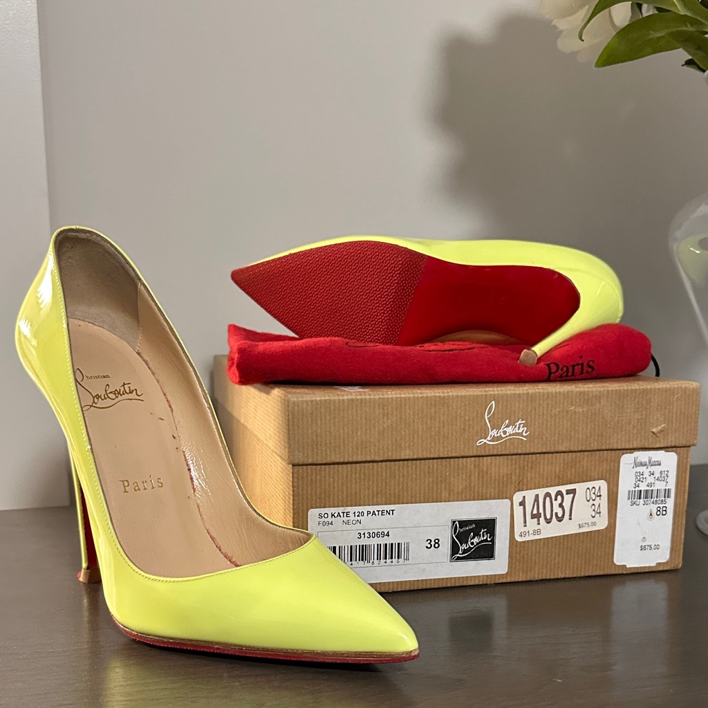 Christian Louboutin Neon Yellow Patent Heels